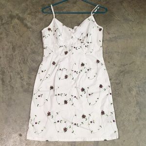 White Sun dress with beautiful embroidery detail